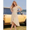 imageHomRain V Neck Formal Wedding Guest Bridesmaid Dresses for Women 2025 Ruffle Sleeves for Cocktail Graduation Modest DressChampagne