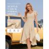 imageHomRain V Neck Formal Wedding Guest Bridesmaid Dresses for Women 2025 Ruffle Sleeves for Cocktail Graduation Modest DressChampagne
