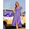 imageHomRain V Neck Formal Wedding Guest Bridesmaid Dresses for Women 2025 Ruffle Sleeves for Cocktail Graduation Modest DressLavender