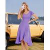 imageHomRain V Neck Formal Wedding Guest Bridesmaid Dresses for Women 2025 Ruffle Sleeves for Cocktail Graduation Modest DressLavender