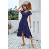 imageHomRain V Neck Formal Wedding Guest Bridesmaid Dresses for Women 2025 Ruffle Sleeves for Cocktail Graduation Modest DressNavy