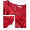 imageHomRain V Neck Formal Wedding Guest Bridesmaid Dresses for Women 2025 Ruffle Sleeves for Cocktail Graduation Modest DressRed
