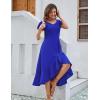 imageHomRain V Neck Formal Wedding Guest Bridesmaid Dresses for Women 2025 Ruffle Sleeves for Cocktail Graduation Modest DressRoyalblue