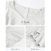 imageHomRain V Neck Formal Wedding Guest Bridesmaid Dresses for Women 2025 Ruffle Sleeves for Cocktail Graduation Modest DressWhite