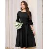 imageHomRain Womens Church Dresses for 2025 Wedding Guest Cocktail Tea Party Bell Sleeve Vintage Evening Graduation DressBlack