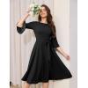 imageHomRain Womens Church Dresses for 2025 Wedding Guest Cocktail Tea Party Bell Sleeve Vintage Evening Graduation DressBlack