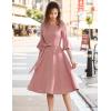 imageHomRain Womens Church Dresses for 2025 Wedding Guest Cocktail Tea Party Bell Sleeve Vintage Evening Graduation DressBlush