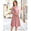 imageHomRain Womens Church Dresses for 2025 Wedding Guest Cocktail Tea Party Bell Sleeve Vintage Evening Graduation DressBlush
