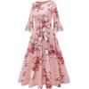 imageHomRain Womens Church Dresses for 2025 Wedding Guest Cocktail Tea Party Bell Sleeve Vintage Evening Graduation DressBlush Flower