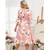 imageHomRain Womens Church Dresses for 2025 Wedding Guest Cocktail Tea Party Bell Sleeve Vintage Evening Graduation DressBlush White Flower