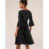 imageHomRain Womens Church Dresses for 2025 Wedding Guest Cocktail Tea Party Bell Sleeve Vintage Evening Graduation DressGlitterblack