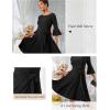 imageHomRain Womens Church Dresses for 2025 Wedding Guest Cocktail Tea Party Bell Sleeve Vintage Evening Graduation DressGlitterblack