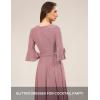 imageHomRain Womens Church Dresses for 2025 Wedding Guest Cocktail Tea Party Bell Sleeve Vintage Evening Graduation DressGlitterblush