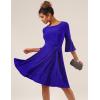 imageHomRain Womens Church Dresses for 2025 Wedding Guest Cocktail Tea Party Bell Sleeve Vintage Evening Graduation DressGlitterroyalblue