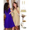 imageHomRain Womens Church Dresses for 2025 Wedding Guest Cocktail Tea Party Bell Sleeve Vintage Evening Graduation DressGlitterroyalblue
