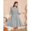 imageHomRain Womens Church Dresses for 2025 Wedding Guest Cocktail Tea Party Bell Sleeve Vintage Evening Graduation DressGrey