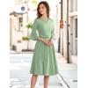 imageHomRain Womens Church Dresses for 2025 Wedding Guest Cocktail Tea Party Bell Sleeve Vintage Evening Graduation DressLightgreen