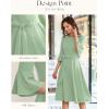 imageHomRain Womens Church Dresses for 2025 Wedding Guest Cocktail Tea Party Bell Sleeve Vintage Evening Graduation DressLightgreen