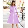 imageHomRain Womens Church Dresses for 2025 Wedding Guest Cocktail Tea Party Bell Sleeve Vintage Evening Graduation DressLilac