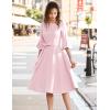 imageHomRain Womens Church Dresses for 2025 Wedding Guest Cocktail Tea Party Bell Sleeve Vintage Evening Graduation DressPink