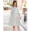 imageHomRain Womens Church Dresses for 2025 Wedding Guest Cocktail Tea Party Bell Sleeve Vintage Evening Graduation DressWhite