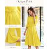 imageHomRain Womens Church Dresses for 2025 Wedding Guest Cocktail Tea Party Bell Sleeve Vintage Evening Graduation DressYellow