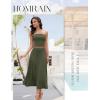 imageHomRain 2 Piece Skirt Sets for Women Summer 2025Beach Vacation Outfits Skirts Tube Top Date Cocktail Wedding DressesArm Green