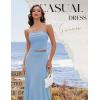 imageHomRain 2 Piece Skirt Sets for Women Summer 2025Beach Vacation Outfits Skirts Tube Top Date Cocktail Wedding DressesBlue