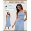 imageHomRain 2 Piece Skirt Sets for Women Summer 2025Beach Vacation Outfits Skirts Tube Top Date Cocktail Wedding DressesBlue