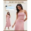imageHomRain 2 Piece Skirt Sets for Women Summer 2025Beach Vacation Outfits Skirts Tube Top Date Cocktail Wedding DressesBlush