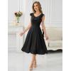 imageHomRain Chiffon Casual Beach Dresses for Women 2025 Summer Sleeveless Cocktail Ruffle Wedding Guest Midi Dress for ChurchBlack