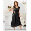 imageHomRain Chiffon Casual Beach Dresses for Women 2025 Summer Sleeveless Cocktail Ruffle Wedding Guest Midi Dress for ChurchBlack