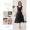 imageHomRain Chiffon Casual Beach Dresses for Women 2025 Summer Sleeveless Cocktail Ruffle Wedding Guest Midi Dress for ChurchBlack