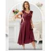 imageHomRain Chiffon Casual Beach Dresses for Women 2025 Summer Sleeveless Cocktail Ruffle Wedding Guest Midi Dress for ChurchBurgundy