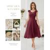 imageHomRain Chiffon Casual Beach Dresses for Women 2025 Summer Sleeveless Cocktail Ruffle Wedding Guest Midi Dress for ChurchBurgundy