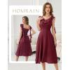 imageHomRain Chiffon Casual Beach Dresses for Women 2025 Summer Sleeveless Cocktail Ruffle Wedding Guest Midi Dress for ChurchBurgundy