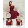 imageHomRain Chiffon Casual Beach Dresses for Women 2025 Summer Sleeveless Cocktail Ruffle Wedding Guest Midi Dress for ChurchBurgundy