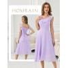 imageHomRain Chiffon Casual Beach Dresses for Women 2025 Summer Sleeveless Cocktail Ruffle Wedding Guest Midi Dress for ChurchLavender