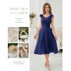 imageHomRain Chiffon Casual Beach Dresses for Women 2025 Summer Sleeveless Cocktail Ruffle Wedding Guest Midi Dress for ChurchNavy