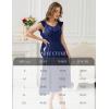 imageHomRain Chiffon Casual Beach Dresses for Women 2025 Summer Sleeveless Cocktail Ruffle Wedding Guest Midi Dress for ChurchNavy