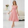 imageHomRain Formal Dress Spring Collection Church Pink Blush Ruffle Dresses for Women 2025 Elegant Ruffle Midi Gown for Party Blush L