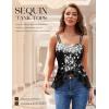 imageHomRain Sequin Tops for Women 2025 Sparkly Tank Tops Sexy V Neck Club Party Shining TopBlack