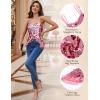 imageHomRain Sequin Tops for Women 2025 Sparkly Tank Tops Sexy V Neck Club Party Shining TopPink