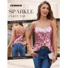 imageHomRain Sequin Tops for Women 2025 Sparkly Tank Tops Sexy V Neck Club Party Shining TopPink