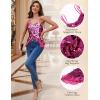 imageHomRain Sequin Tops for Women 2025 Sparkly Tank Tops Sexy V Neck Club Party Shining TopRose