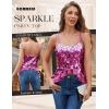 imageHomRain Sequin Tops for Women 2025 Sparkly Tank Tops Sexy V Neck Club Party Shining TopRose