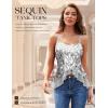 imageHomRain Sequin Tops for Women 2025 Sparkly Tank Tops Sexy V Neck Club Party Shining TopSilver