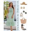 imageHomRain Summer Halter Dresses for Women 2025 Floral Maxi Dress with Sleeveless for Casual Flowy Boho Beach WeddingGreen White Daisy