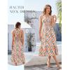 imageHomRain Summer Halter Dresses for Women 2025 Floral Maxi Dress with Sleeveless for Casual Flowy Boho Beach WeddingOrange Blue Flower