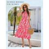 imageHomRain Summer Halter Dresses for Women 2025 Floral Maxi Dress with Sleeveless for Casual Flowy Boho Beach WeddingRed Pink Flower